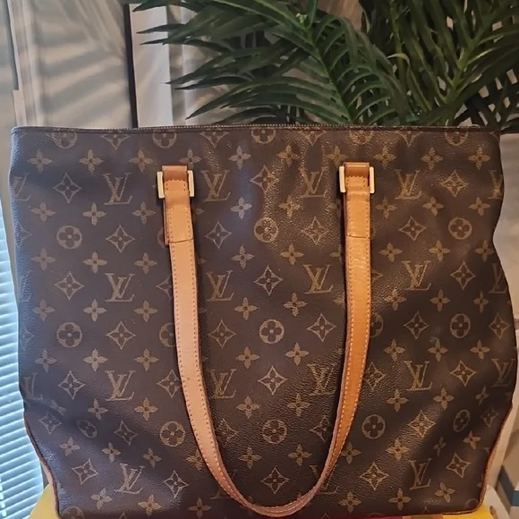 Louis Vuitton Classic Monogram Tote with Tan Straps - Picture 1 of 13